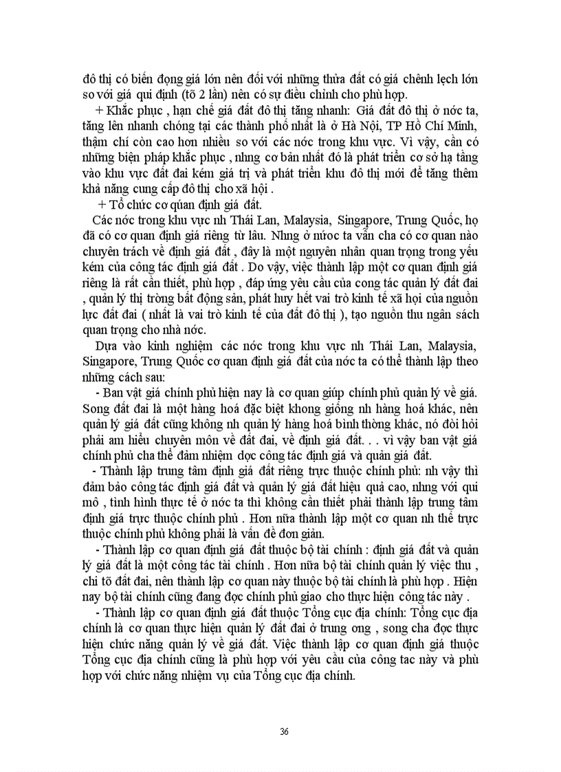 image for page Thực trạng về định gíá đất đô thị ở nước ta