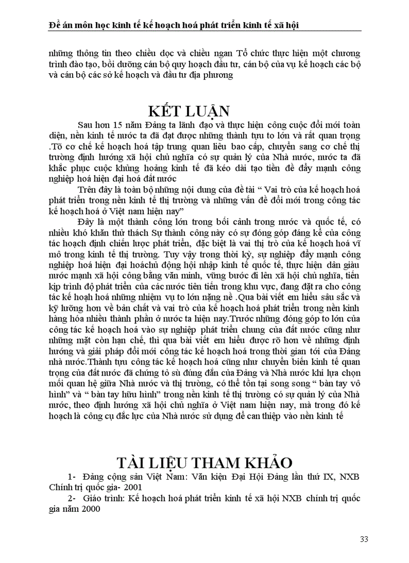 image for page Vai trò của kế hoạch hoá phát triển trong nền kinh tế thị trường và những vấn đề đổi mới, trong công tác kế hoạch hoá ở Việt Nam hiện nay