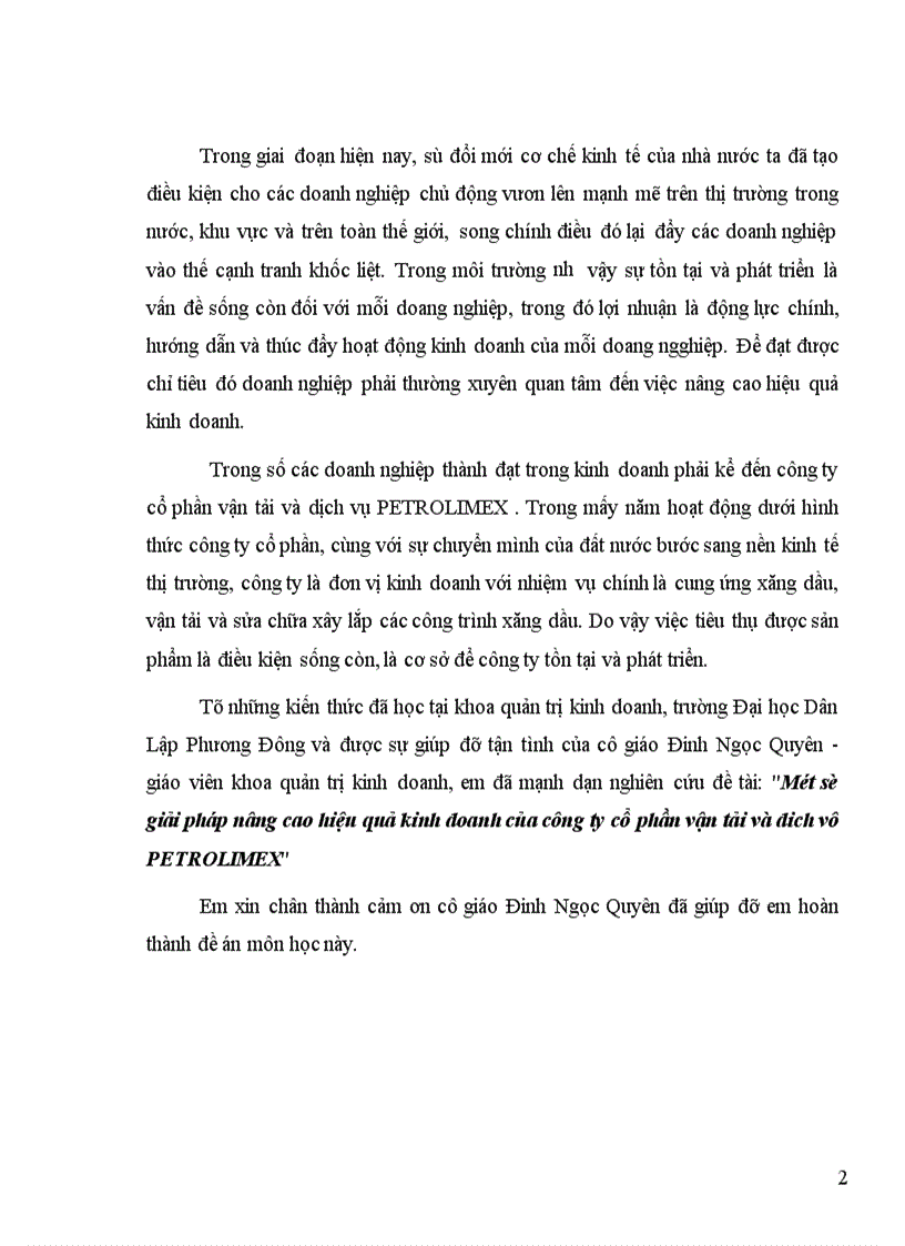 image for page Một số giải pháp nâng cao hiệu quả kinh doanh của công ty cổ phần vận tải và dich vụ petrolimex