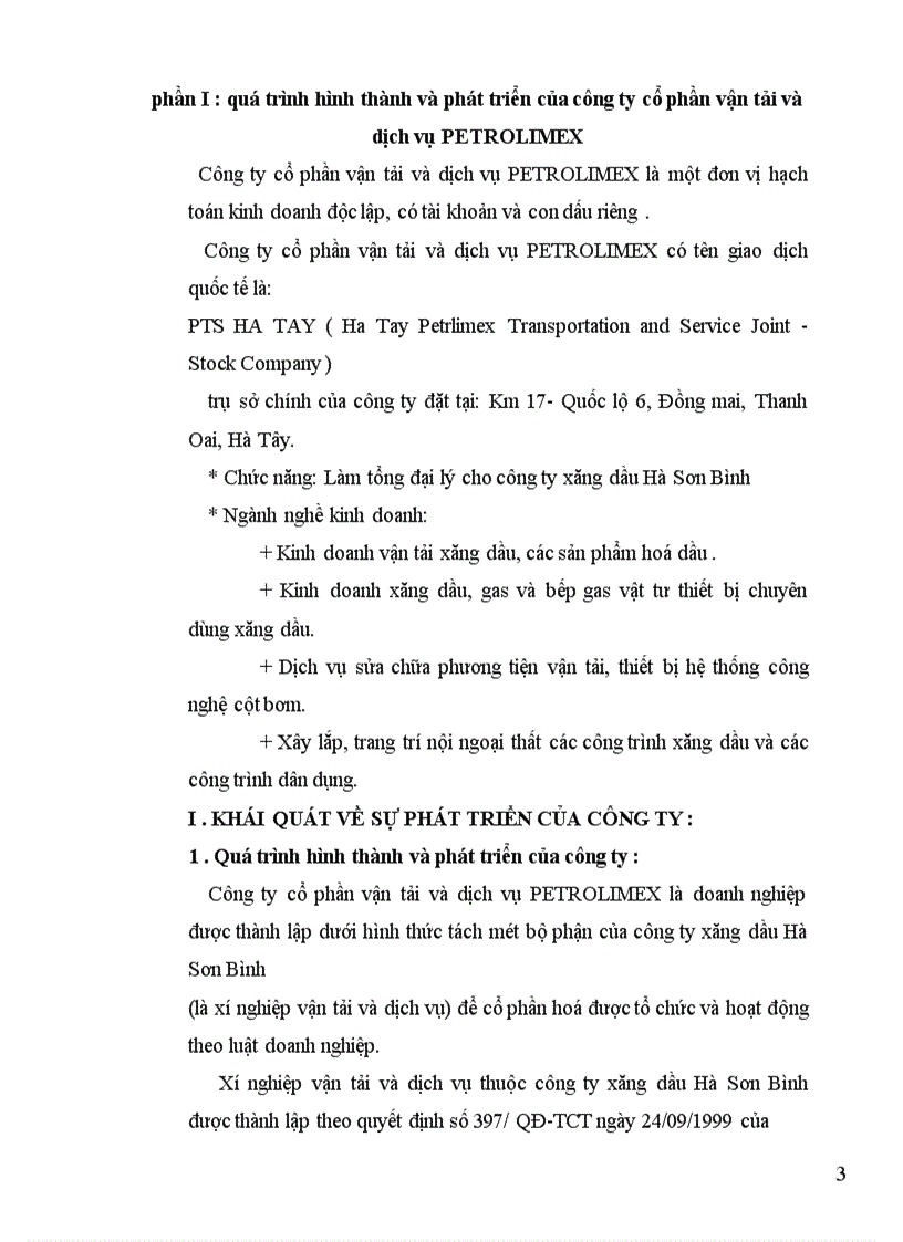 Một số giải pháp nâng cao hiệu quả kinh doanh của công ty cổ phần vận tải và dich vụ petrolimex