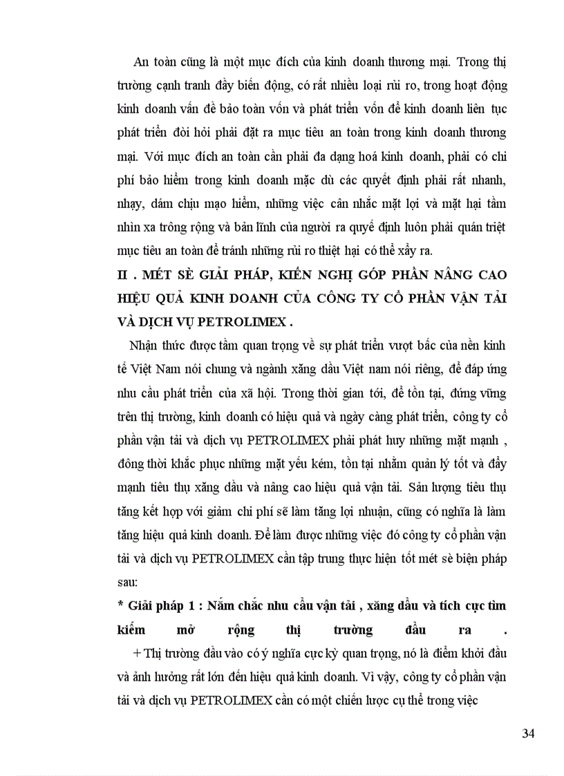 image for page Một số giải pháp nâng cao hiệu quả kinh doanh của công ty cổ phần vận tải và dich vụ petrolimex