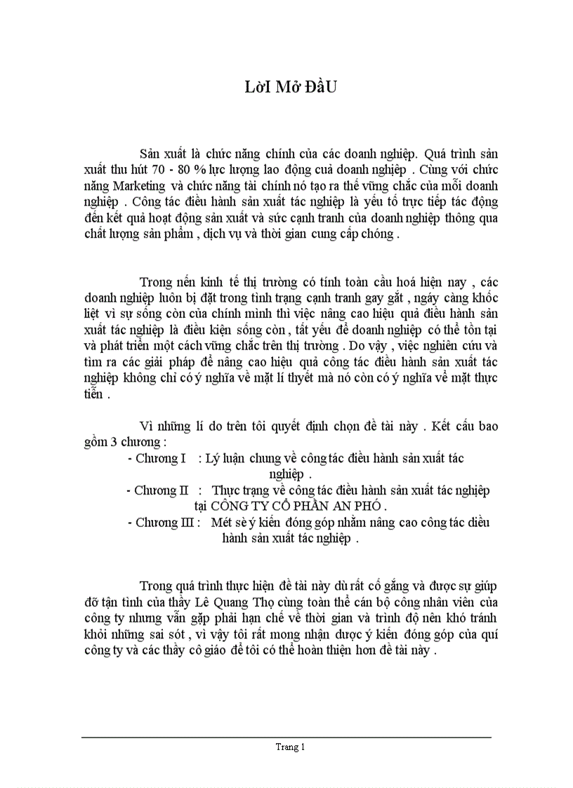 image for page Thực trạng về công tác điều hành sản xuất tác nghịêp tại công ty cổ phần An Phú .