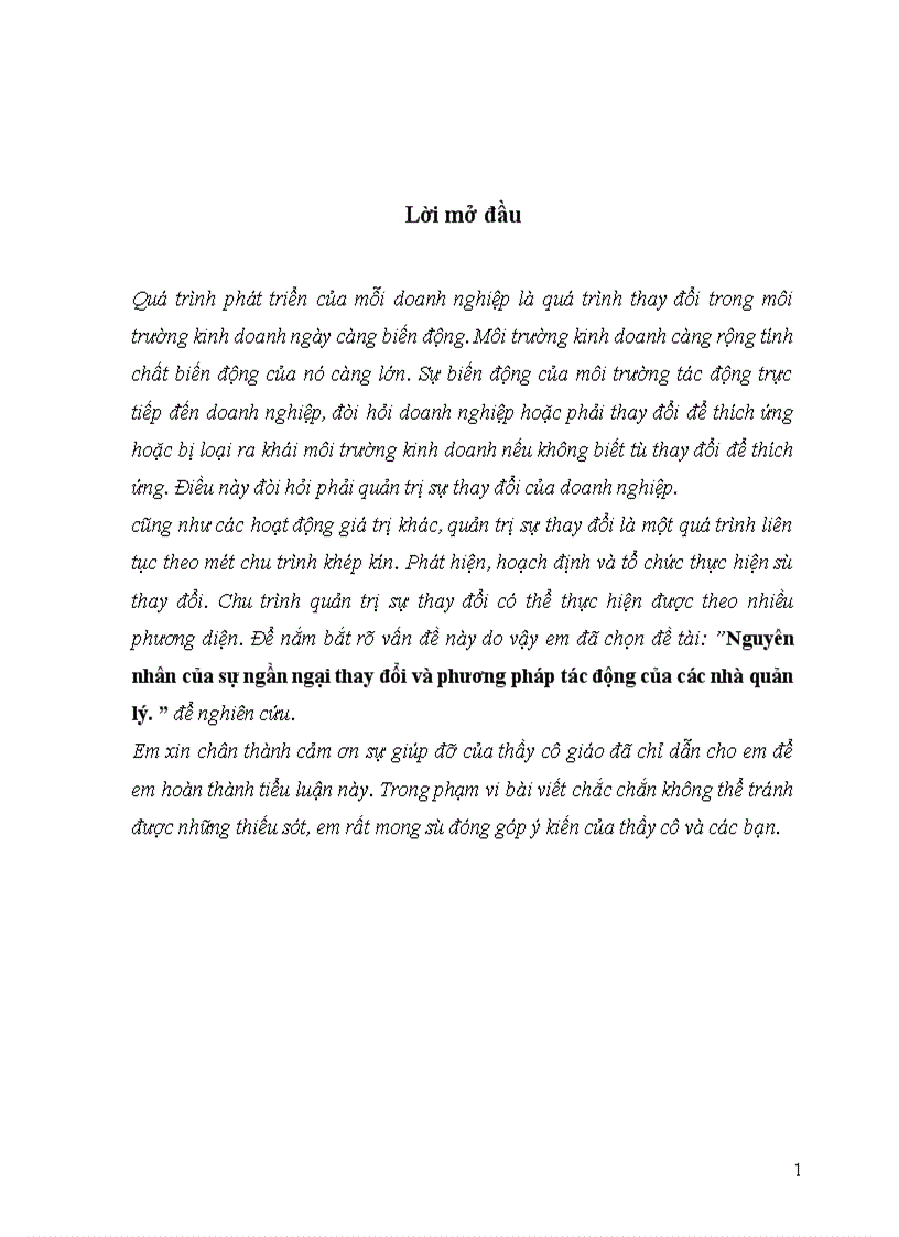 image for page Nguyên nhân của sự ngần ngại thay đổi và phương pháp tác động của các nhà quản lý.