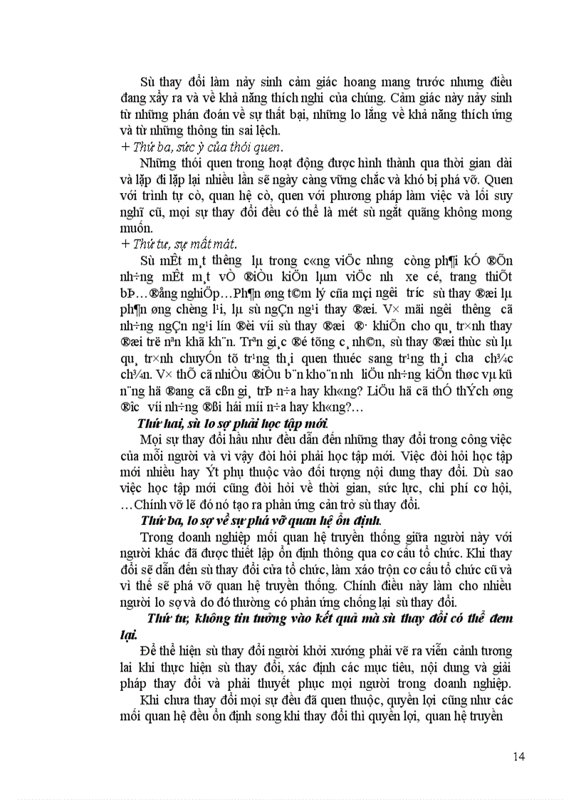 image for page Nguyên nhân của sự ngần ngại thay đổi và phương pháp tác động của các nhà quản lý.