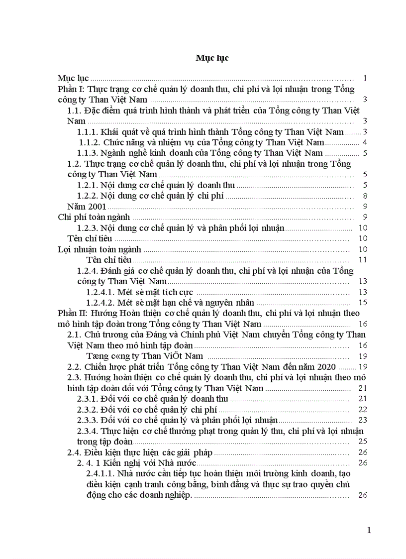 image for page Cơ chế quản lý doanh thu, chi phí và lợi nhuận của Tổng công ty Than Việt Nam: Thực trạng - hướng hoàn thiện