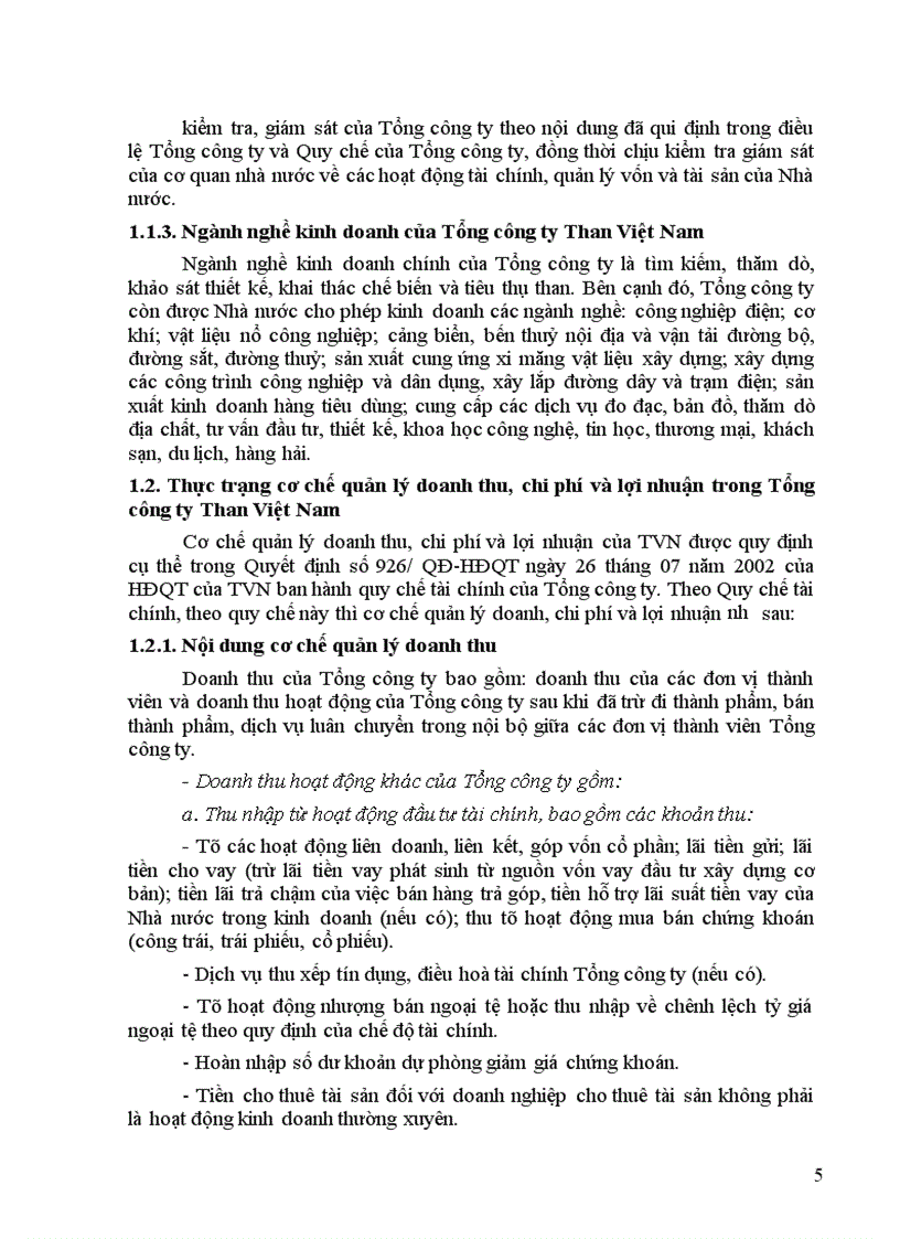 image for page Cơ chế quản lý doanh thu, chi phí và lợi nhuận của Tổng công ty Than Việt Nam: Thực trạng - hướng hoàn thiện