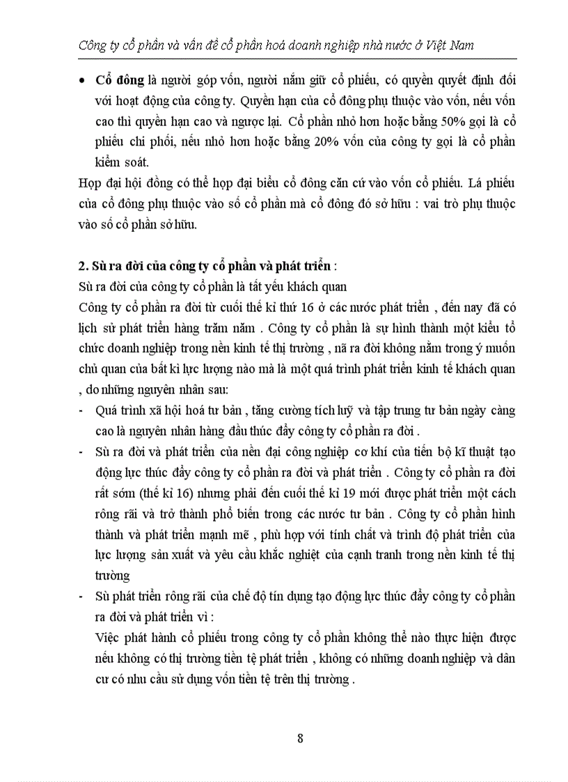 image for page Công ty cổ phần và vấn đề cổ phần hoá doanh nghiệp nhà nước ở Việt Nam