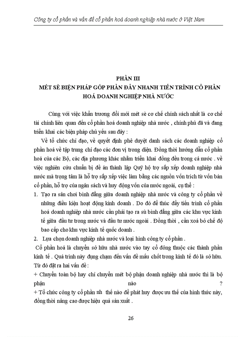 image for page Công ty cổ phần và vấn đề cổ phần hoá doanh nghiệp nhà nước ở Việt Nam