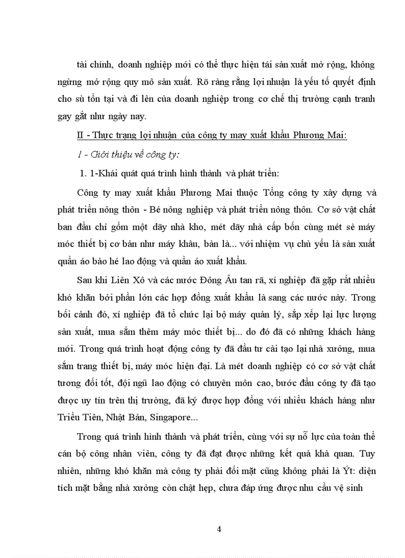 Các biện pháp nâng cao lợi nhuận của công ty may xuất khẩu Phương Mai
