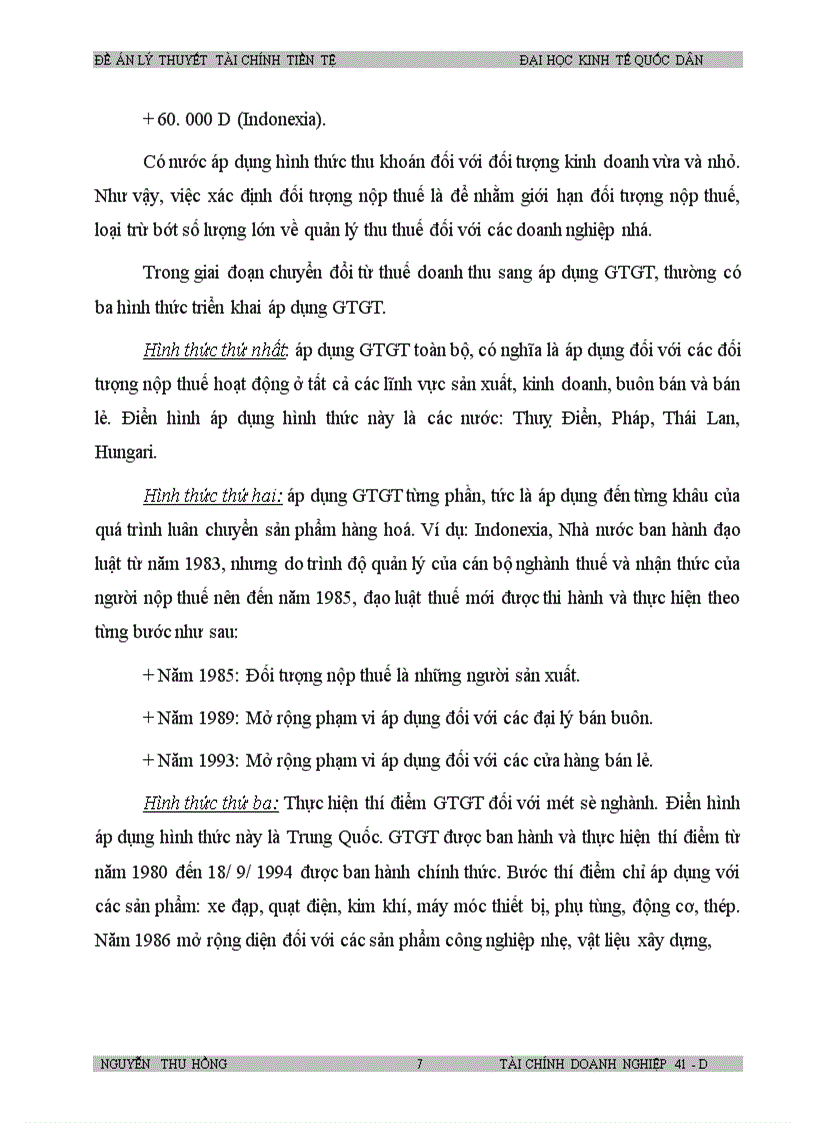 image for page Đánh giá tình hình thực hiện thuế GTGTở Việt Nam trong những năm vừa qua và đề xuất những biện pháp xử lý trong thời gian tới nhằm hoàn thiện hơn nữa hệ thống thuế ở Việt Nam.
