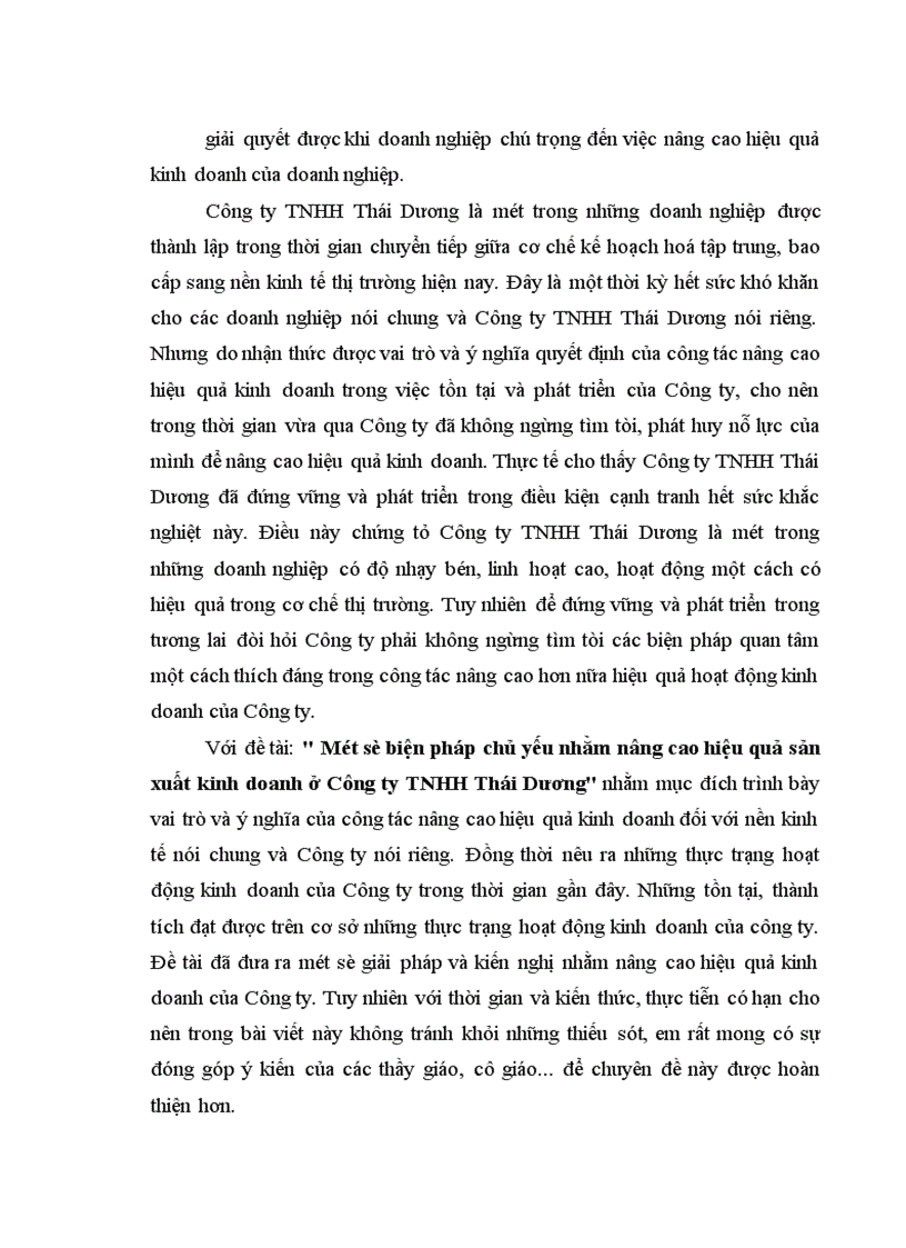image for page Một số biện pháp chủ yếu nhằm nâng cao hiệu quả sản xuất kinh doanh ở Công ty trách nhiệm hữu hạn Thái Dương