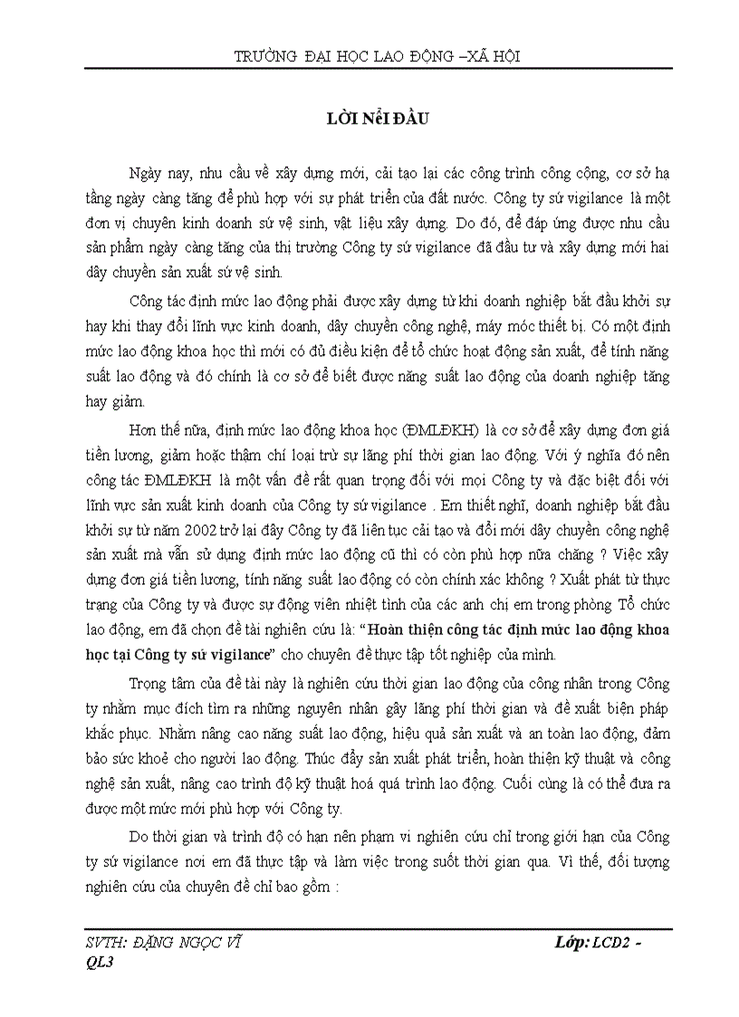 image for page Hoàn thiện công tác định mức lao động khoa học tại Công ty sứ vigilance