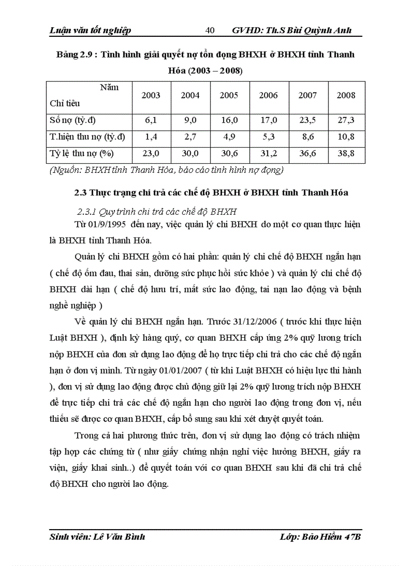 image for page Thực trạng công tác thu – chi ở BHXH tỉnh Thanh Hóa giai đoạn ( 2003 – 2008 )