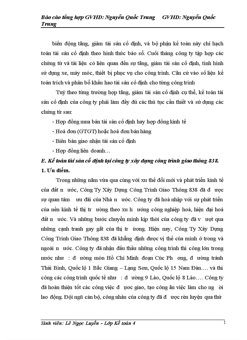 image for page Báo cáo thực tập tại Công ty công trình giao thông 838