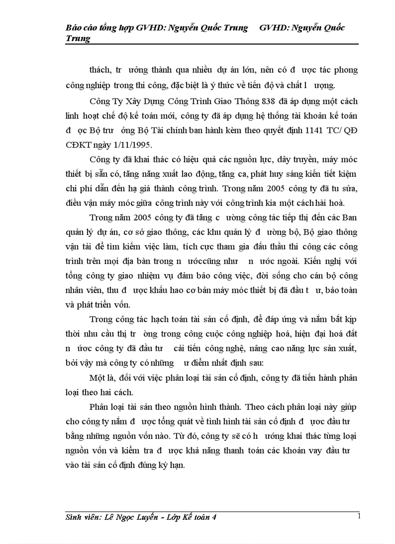 image for page Báo cáo thực tập tại Công ty công trình giao thông 838