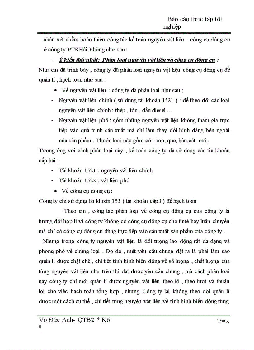 image for page Thực trạng và kiến nghị kế toán nguyên vật liệu, công cụ dụng cụ