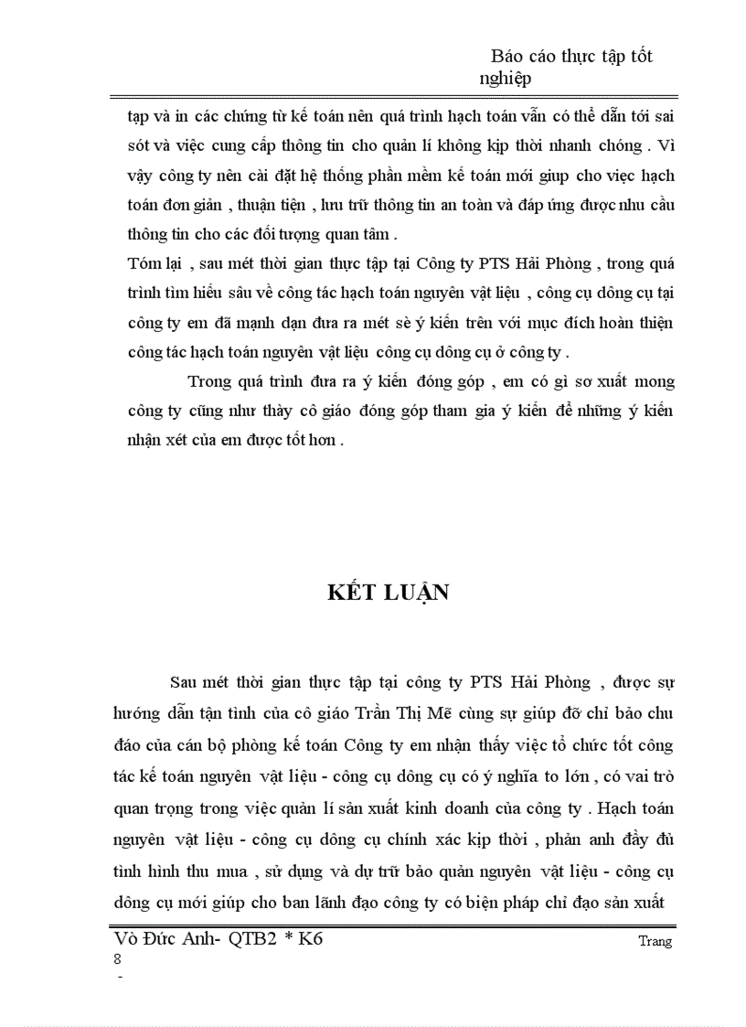 image for page Thực trạng và kiến nghị kế toán nguyên vật liệu, công cụ dụng cụ