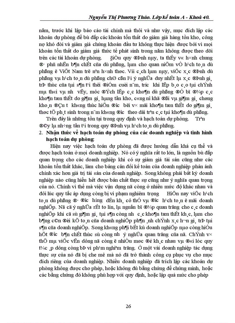 image for page Một số vấn đề về tổ chức vận dụng chế độ tài chính và kế toán các khoản dự phòng hiện nay trong các doanh nghiệp