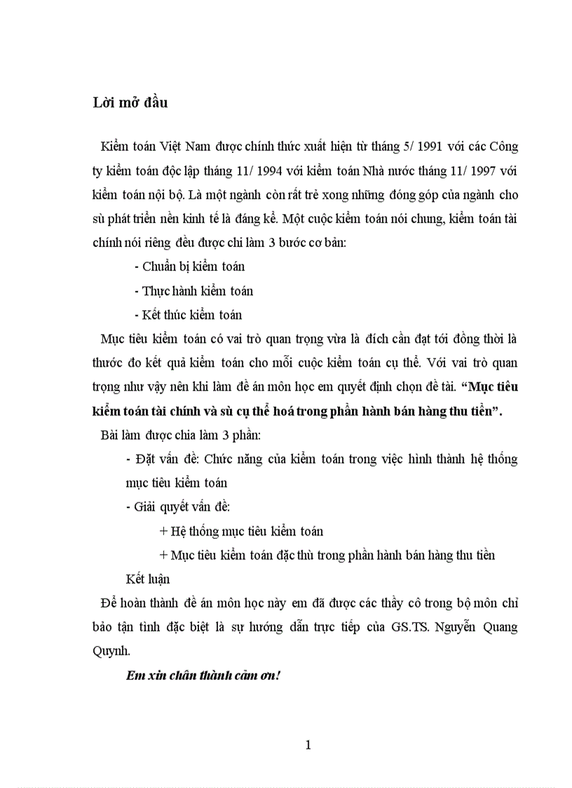 image for page Mục tiêu kiểm toán tài chính và sự cụ thể hoá trong phần hành bán hàng thu tiền