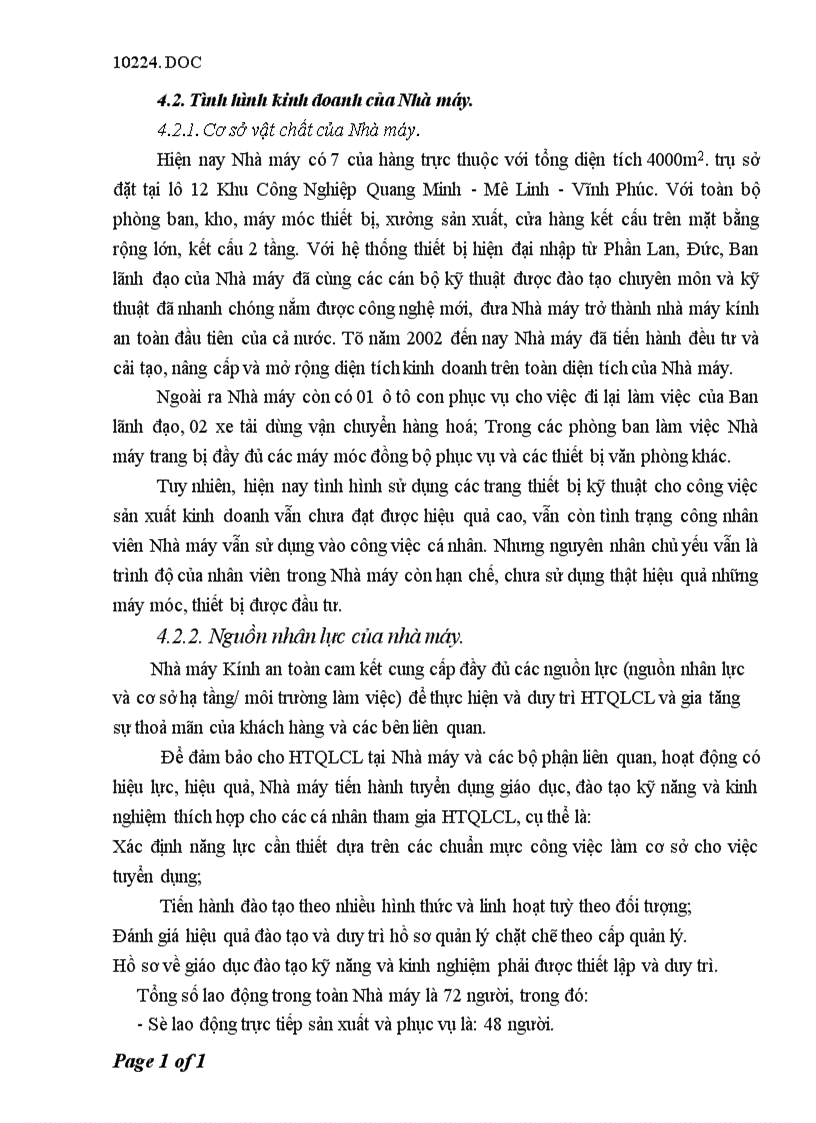 image for page Báo cáo tổng hợp tại Nhà máy Kính an toàn thuộc Công ty cổ phần xây dựng số 7