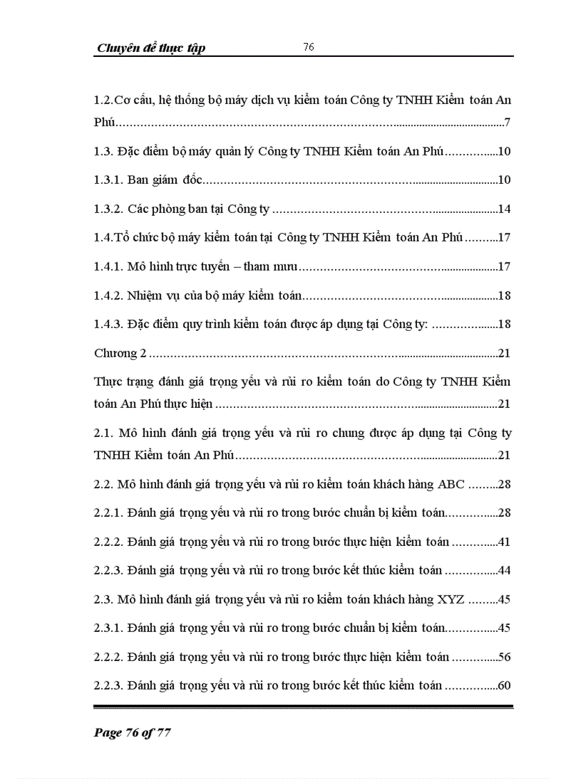 image for page Tìm hiểu thực trạng đánh giá trọng yếu và rủi ro kiểm toán do công ty TNHH kiểm toán An Phú thực hiện