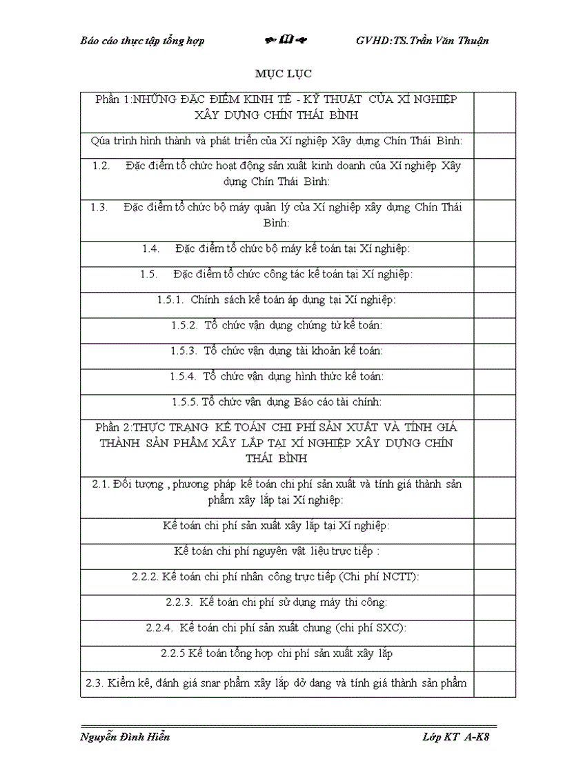 image for page Kế toán chi phí sản xuất và tính giá thành sản phẩm xây lắp tại Xí nghiệp Xây dựng Chín Thái Bính