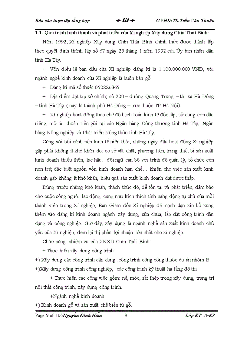 image for page Kế toán chi phí sản xuất và tính giá thành sản phẩm xây lắp tại Xí nghiệp Xây dựng Chín Thái Bính