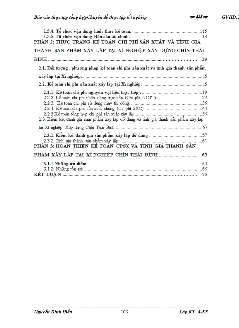 image for page Kế toán chi phí sản xuất và tính giá thành sản phẩm xây lắp tại Xí nghiệp Xây dựng Chín Thái Bính