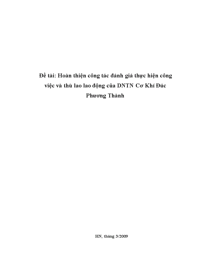 image for page Hoàn thiện công tác đánh giá thực hiện công việc và thù lao lao động của DNTN Cơ Khí Đúc Phương Thành
