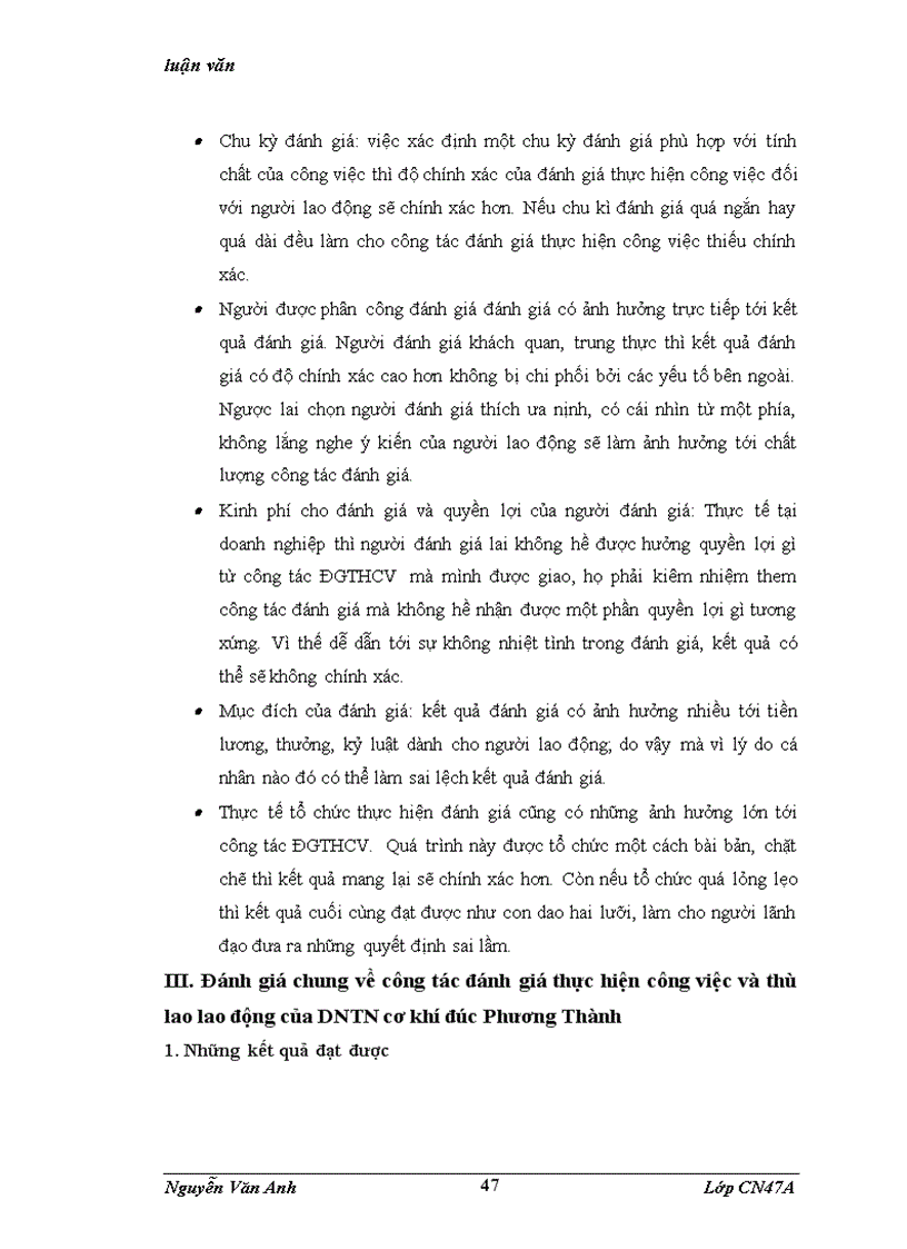 image for page Hoàn thiện công tác đánh giá thực hiện công việc và thù lao lao động của DNTN Cơ Khí Đúc Phương Thành