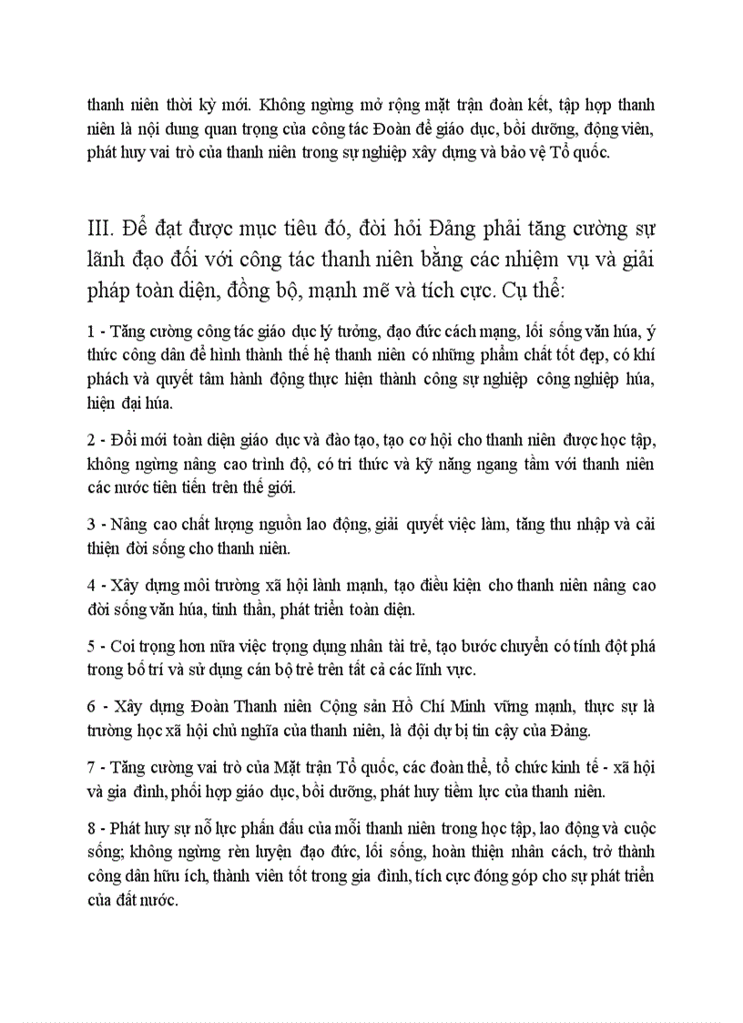 image for page Những mục tiêu, quan điểm và những giải pháp về tăng cường sự lãnh đạo của Đảng đối với công tác thanh niên thời kỳ đẩy mạnh CNH, HĐH đất nước theo tinh thần nghị quyết TW
