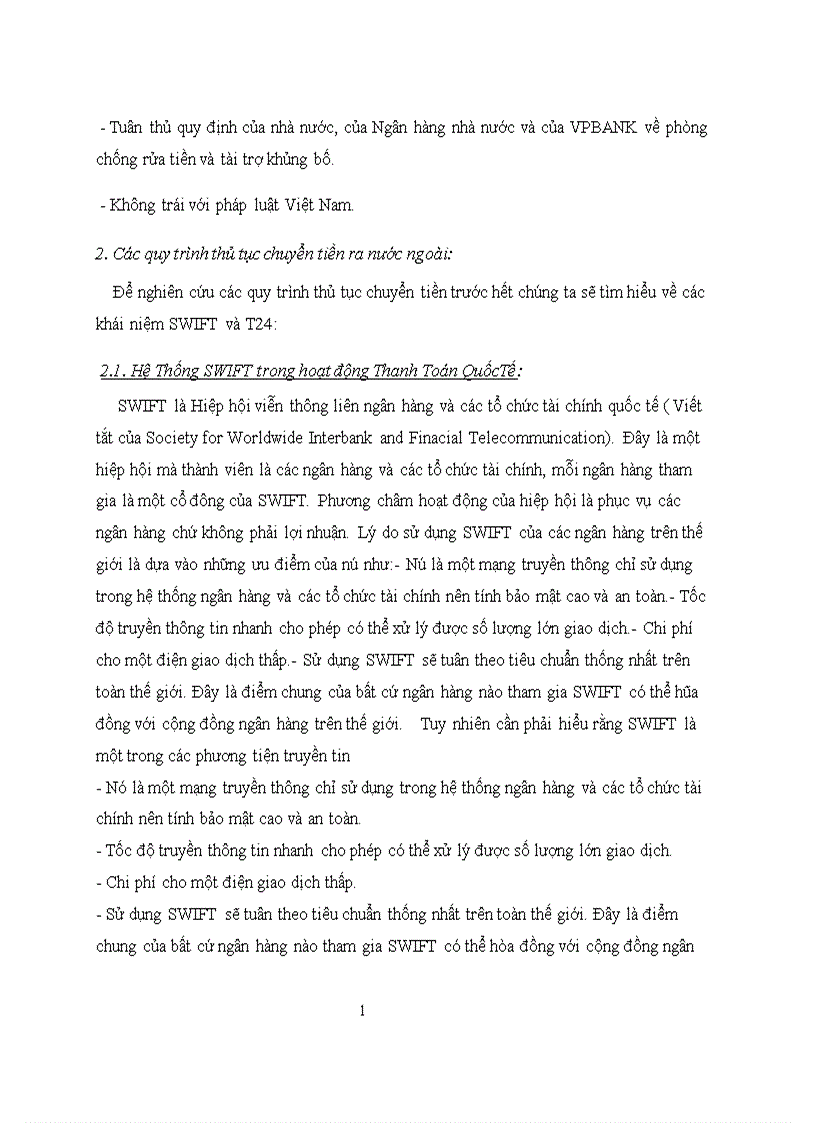 image for page Nghiệp vụ chuyển tiền ra nước ngoài tại ngân hàng VPBANK