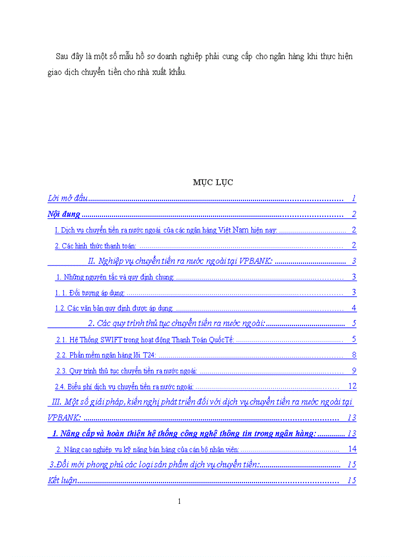 image for page Nghiệp vụ chuyển tiền ra nước ngoài tại ngân hàng VPBANK