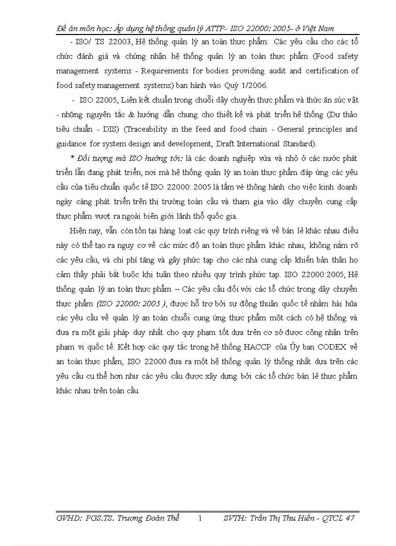 image for page Đề án môn học: Áp dụng hệ thống quản lý ATTP- ISO : ở Việt Nam