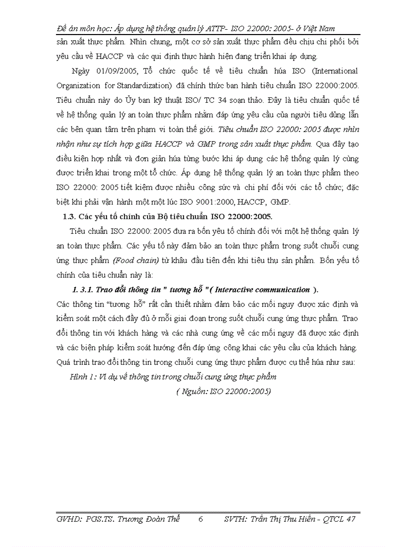 image for page Đề án môn học: Áp dụng hệ thống quản lý ATTP- ISO : ở Việt Nam