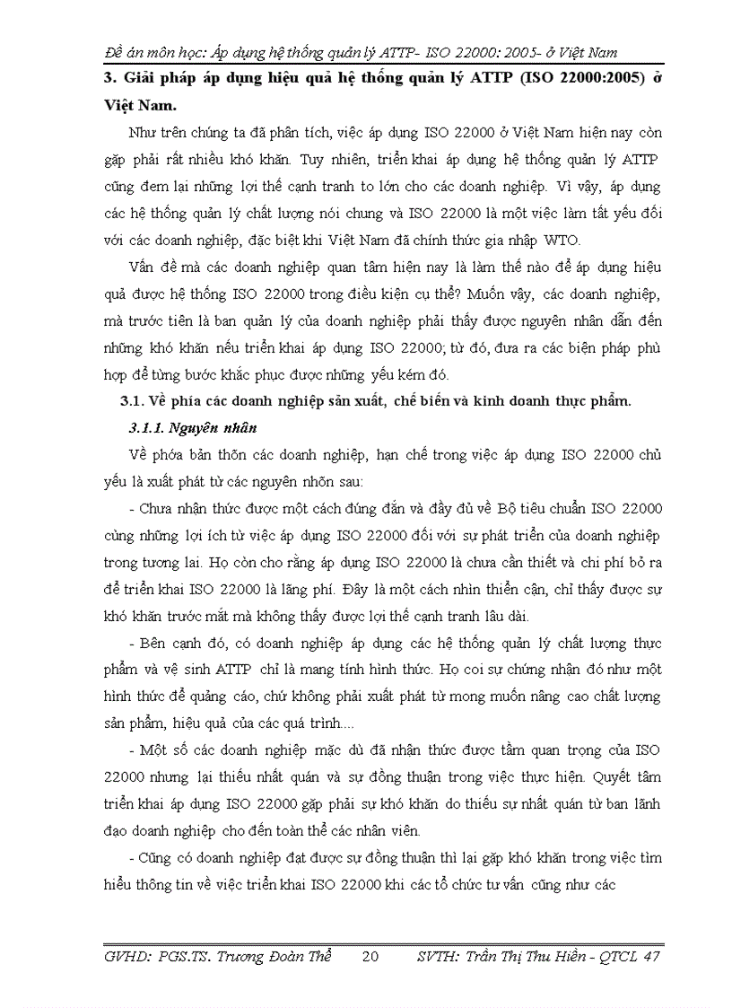 image for page Đề án môn học: Áp dụng hệ thống quản lý ATTP- ISO : ở Việt Nam