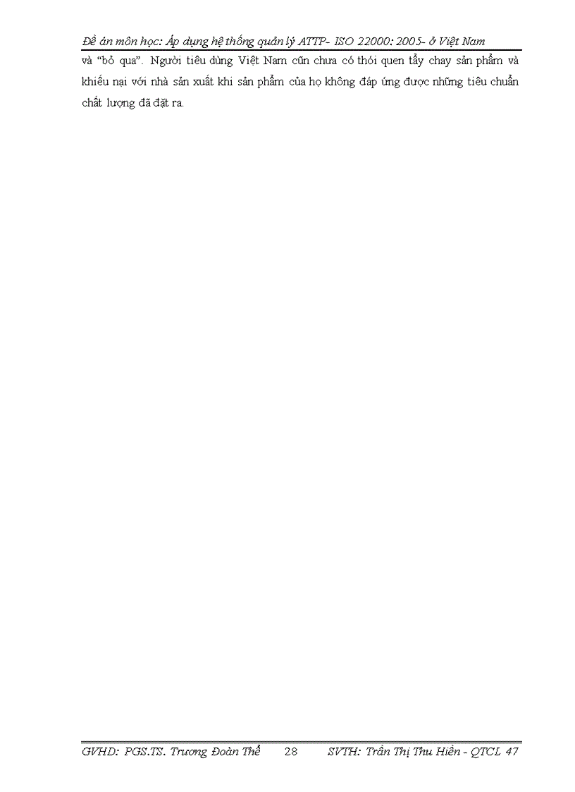 image for page Đề án môn học: Áp dụng hệ thống quản lý ATTP- ISO : ở Việt Nam