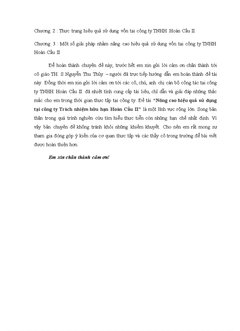 image for page Nâng cao hiệu quả sử dụng tại công ty Trách nhiệm hữu hạn Hoàn Cầu II