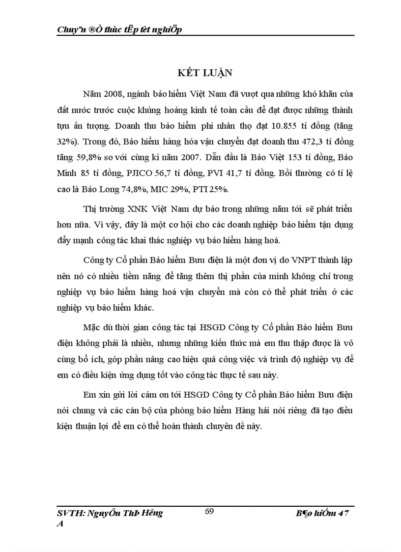 image for page Tình hình khai thác bảo hiểm hàng hoá xuất nhập khẩu vận chuyển bằng đường biển tại Hội sở Giao dịch Công ty Cổ phần Bảo hiểm Bưu điện