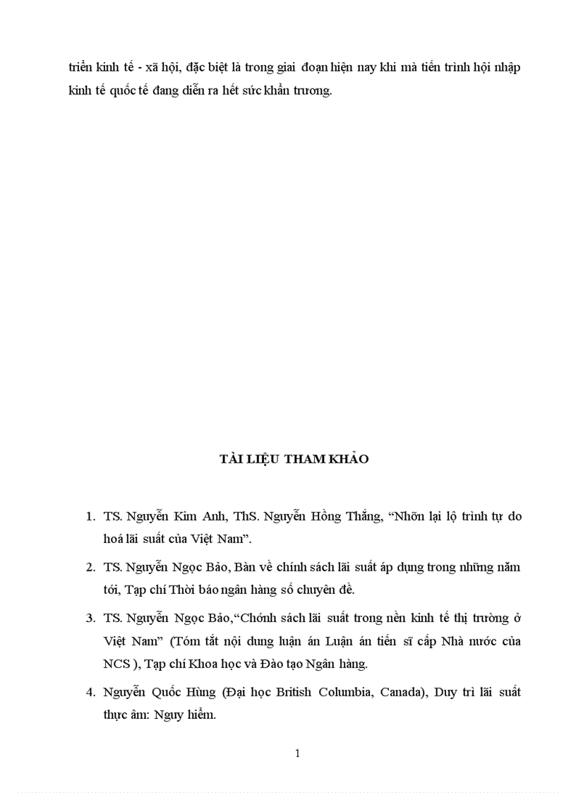 image for page Chính sách lãi suất và tác động của nó tới quá trình tăng trưởng kinh tế ở Việt Nam