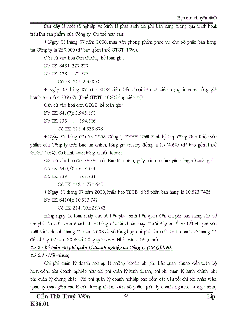 image for page Hoàn thiện kế toán tiêu thụ và xác định kết quả kinh doanh tại Công ty TNHH Nhất Bình