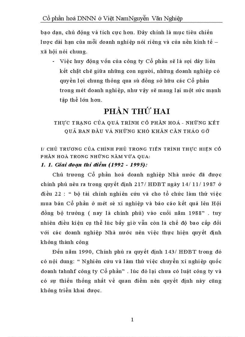 image for page Nghiên cứu và làm thử việc chuyển xí nghiệp quốc doanh tạị công ty Cổ phần