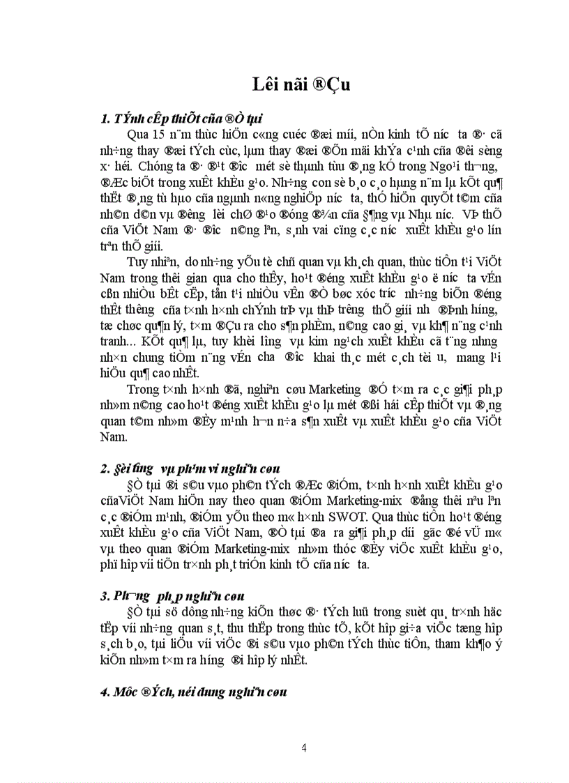 image for page Đẩy mạnh xuất khẩu gạo của Việt Namtheo quan điểm Marketing-mix ã Chương 1