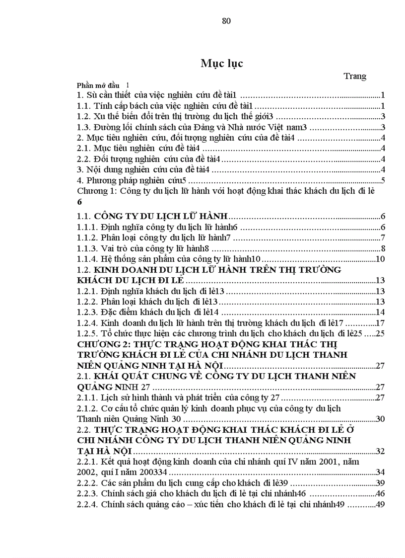 image for page Các giải pháp nhằm đẩy mạnh hoạt động khai thác nguồn khách du lịch đi lẻ ở chi nhánh công ty du lịch Thanh niên Quảng ninh tại Hà nội