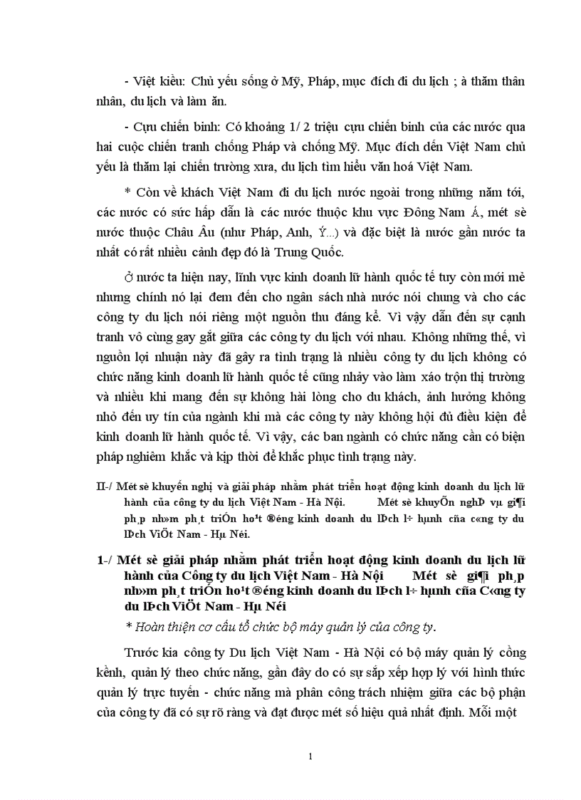 image for page Một số giải pháp và khuyến nghị nhằm phát triển hoạt động kinh doanh du lịch lữ hành của công ty du lịch Việt Nam - Hà Nội.