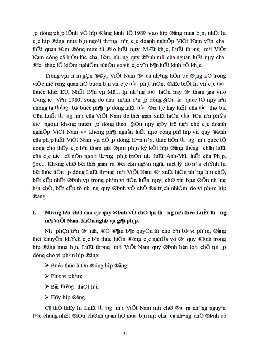 image for page Hạn chế của các quy định về chế độ trách nhiệm do vi phạm hợp đồng mua bán theo Luật thương mại Việt Nam. Kiến nghị và giải pháp