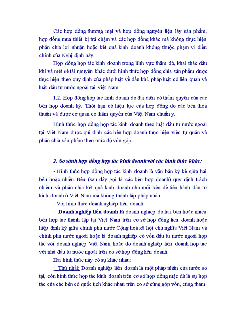 image for page Tình hình thực hiện hợp đồng hợp tác kinh doanh trong 10 năm qua.