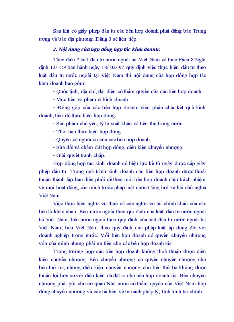 image for page Tình hình thực hiện hợp đồng hợp tác kinh doanh trong 10 năm qua.