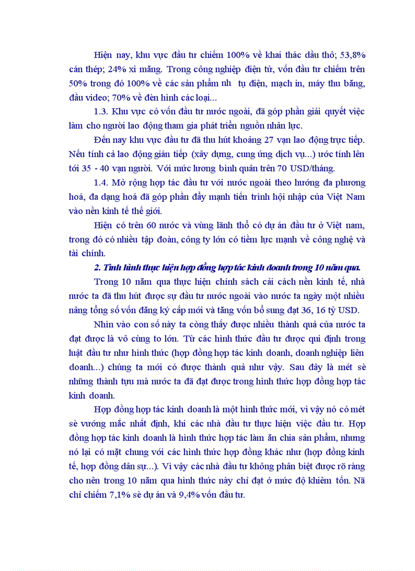 image for page Tình hình thực hiện hợp đồng hợp tác kinh doanh trong 10 năm qua.