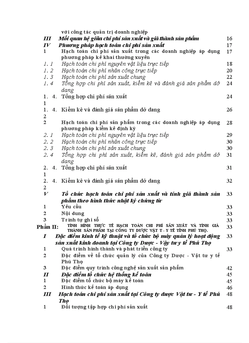 image for page Công tác hoạch toán chi phí sản xuất và tính giá thành sản phẩm tại Công ty dược vật tư y tế Phú Thọ